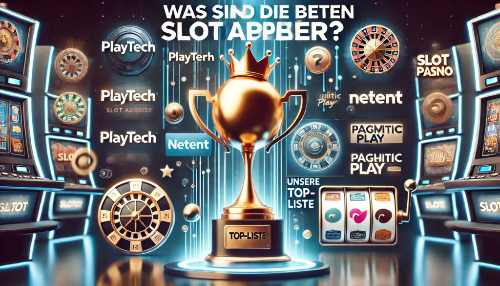 DALLE 20250323 132237 A bold and engaging 169 thumbnail for a blog post titled Was sind die besten Slot Anbieter The background features a sleek digital casino theme w Winticker