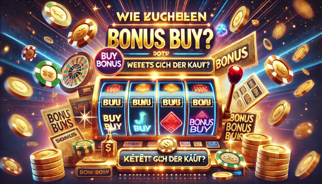 DALLE 20250327 122752 A highimpact and informative 169 banner image for a blog post titled Wie funktionieren Bonus Buy Slots Lohnt sich der Kauf How do Bonus Buy s Winticker