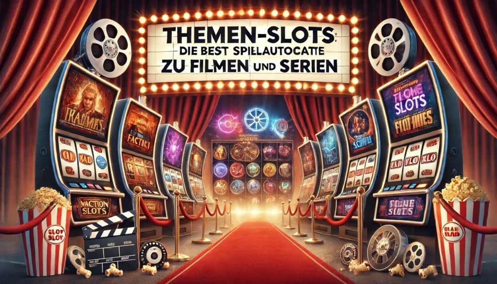 DALLE 20250327 124223 A cinematic and engaging 169 banner image for a blog post titled ThemenSlots Die besten Spielautomaten zu Filmen und Serien Theme slots The bes Winticker
