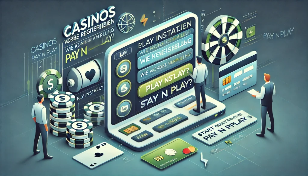 DALLE 20250327 132900 A modern and clear 169 banner image for a blog post titled Casinos ohne Registrierung Wie funktioniert Pay N Play Casinos without registration Winticker